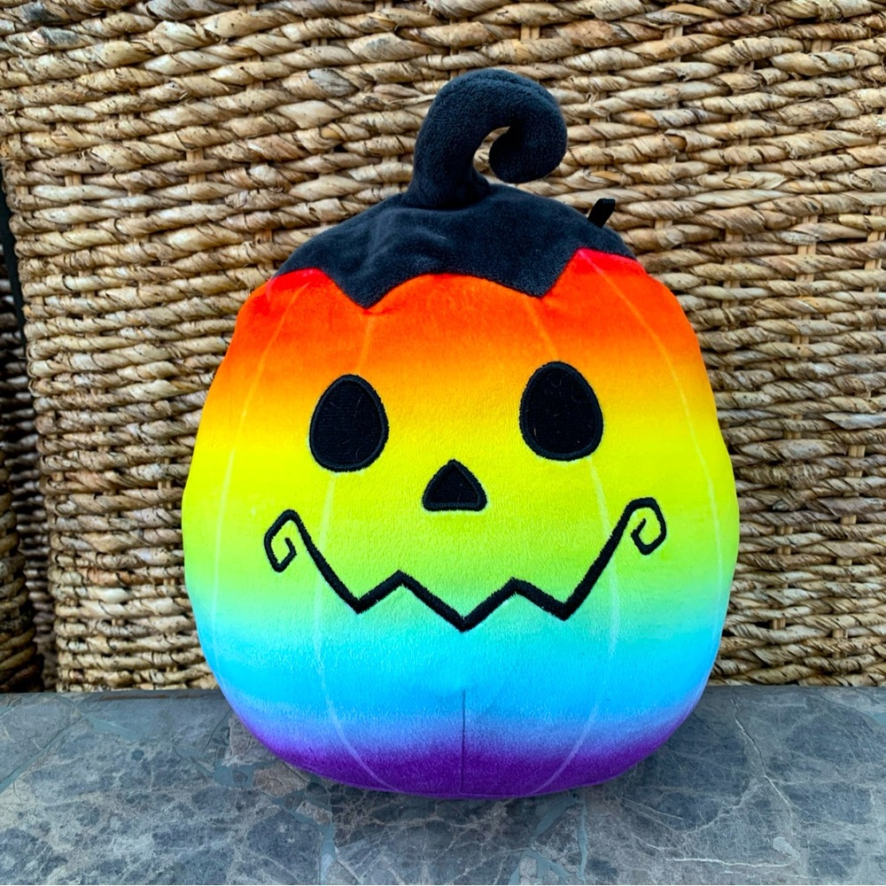 Squishmallows Johan Pumpkin Plush Ombre Rainbow Halloween Squad Stuffed